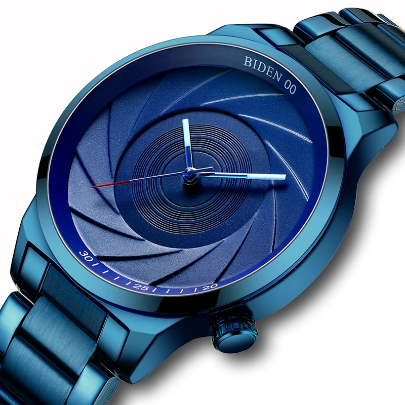 BIDEN Brand Luxury Fashion Casual Quartz Watch Photographer Series Unique Camera Waterproof Stainless Steel Men's Watches Blue
BIDEN Brand Luxury Fashion Casual Quartz Watch Photographer Series Unique Camera Waterproof Stainless Steel Men's Watches Blue