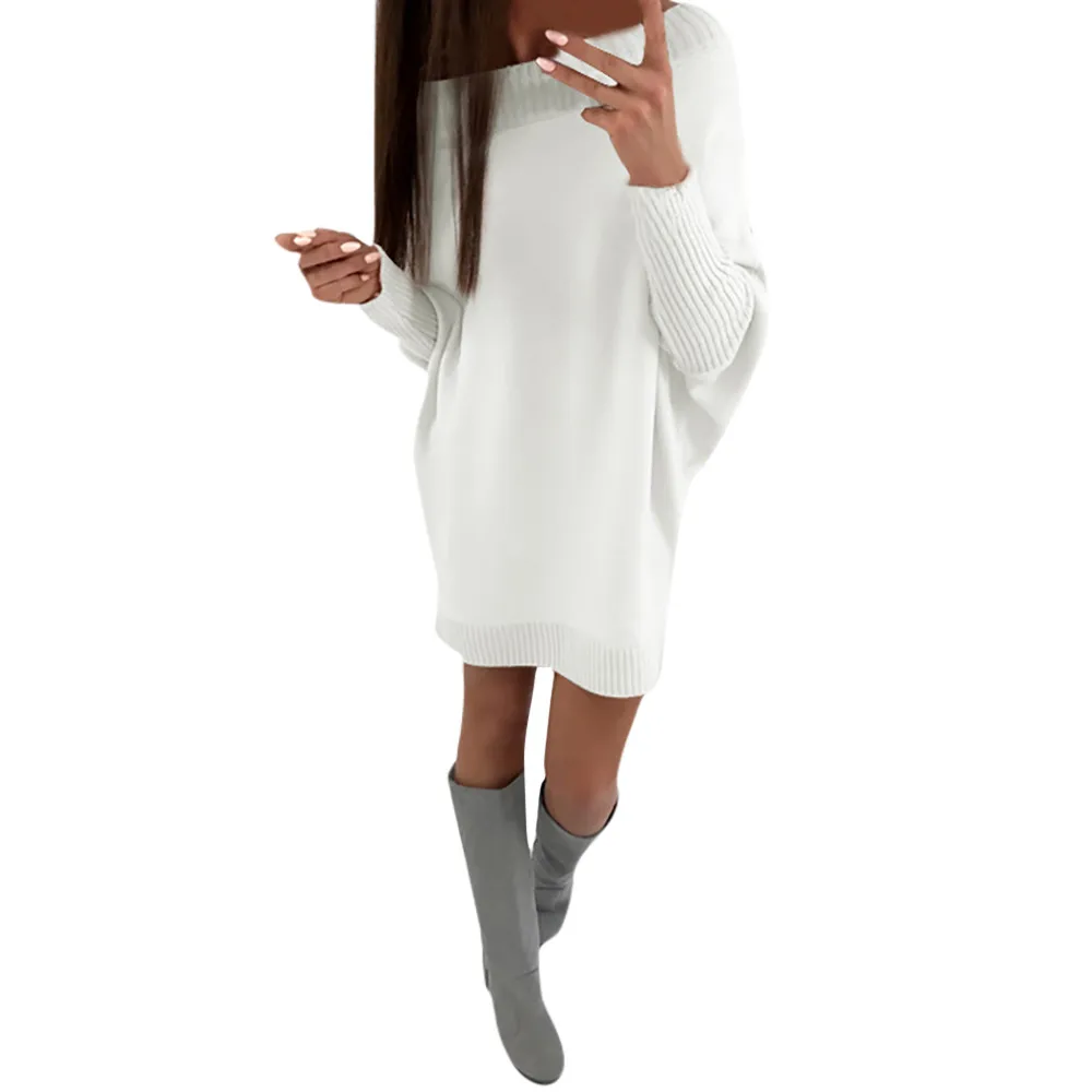 JAYCOSIN Womens Off shoulder long knitted sweater dress Women elegant loose winter pullover dress Autumn batw sleeve gray Z0403
JAYCOSIN Womens Off shoulder long knitted sweater dress Women elegant loose winter pullover dress Autumn batw sleeve gray Z0403