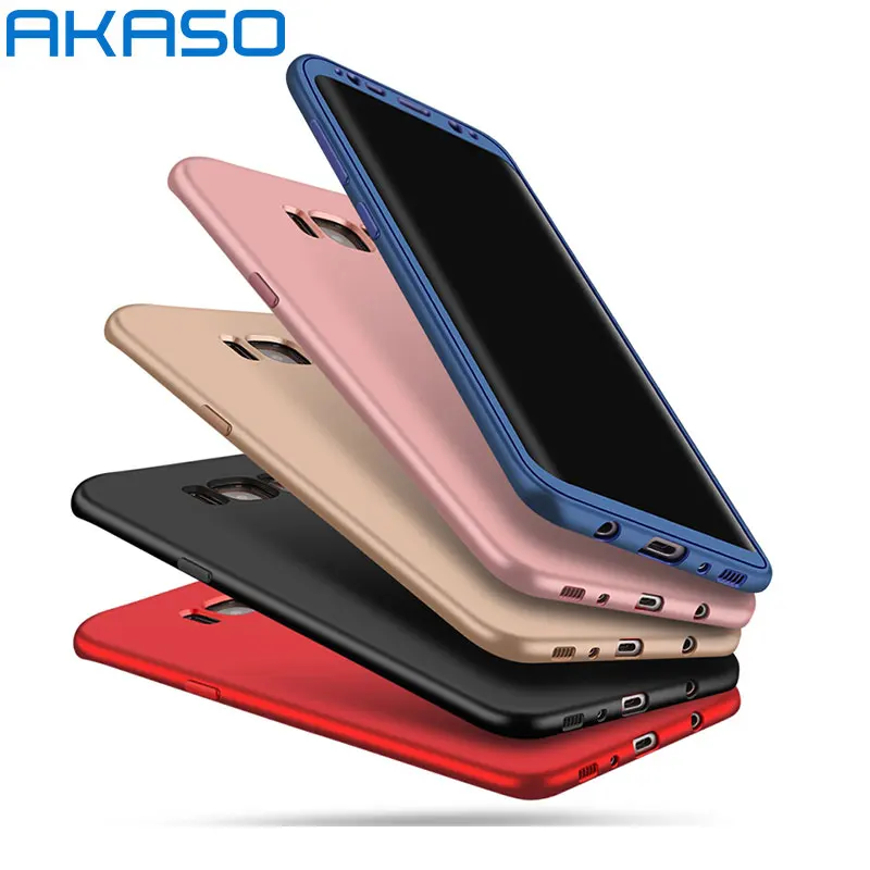AKASO 360 Degree full protection back cases for samsung galaxy S8 S8plus case PC soft tpu silicon shell +Protective film |