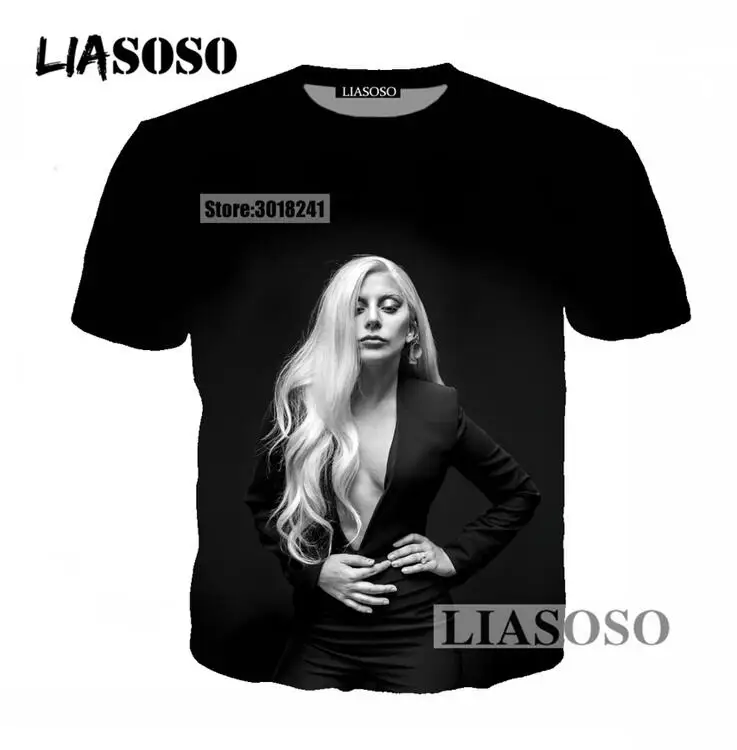 LIASOSO Hot Sale Harajuku Pullover T-shirt Sexy Lady Gaga 3D Print T Shirt Tops Casual Style Short Sleeve Brand Clothing T1001
LIASOSO Hot Sale Harajuku Pullover T-shirt Sexy Lady Gaga 3D Print T Shirt Tops Casual Style Short Sleeve Brand Clothing T1001