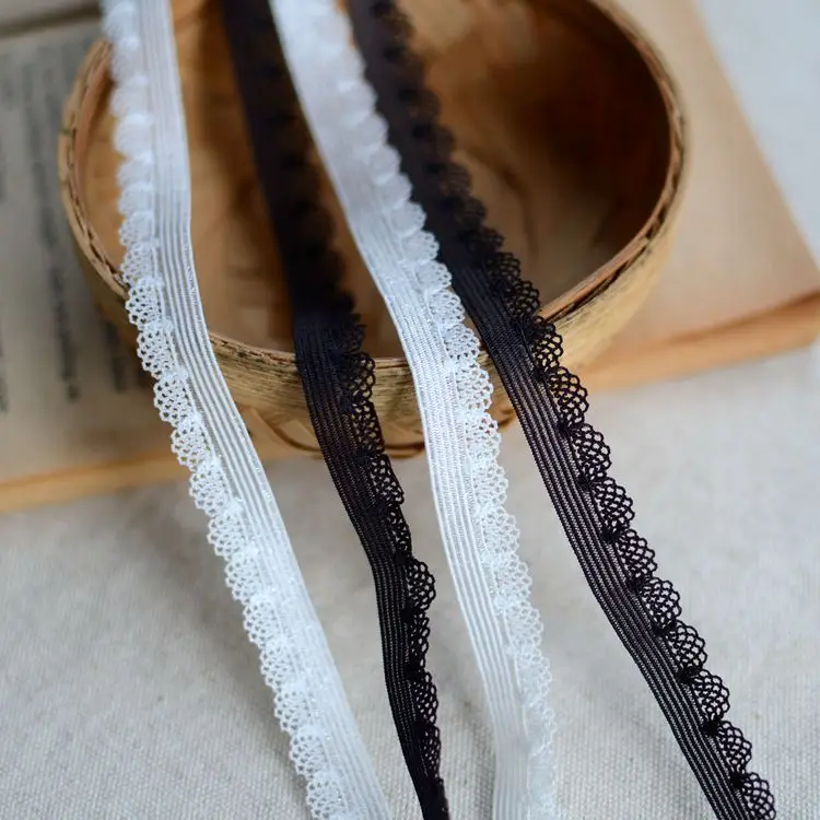 #913 Black White Lace Ribbon 10MM Wide 3yards/lot stretch elastic lace Trim Sew Lace Webbing Appliques for Underwear Necklaces
#913 Black White Lace Ribbon 10MM Wide 3yards/lot stretch elastic lace Trim Sew Lace Webbing Appliques for Underwear Necklaces