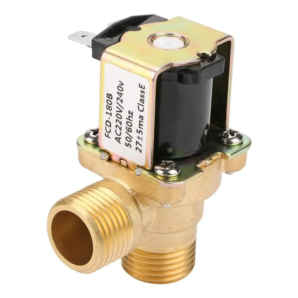 NC Solenoid Valve Electric Valve Brass Solenoid Valve Electric Magnetic Valve Water Inlet Electric Solenoid Valve for Home Pipelines