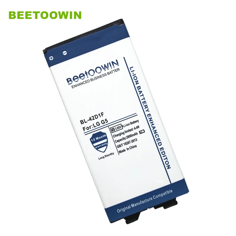 BEETOOWIN 2800mAh BL-42D1F BL42D1F Battery for LG G5 H820 H850 H860N H860 H868 F700K H830 VS987
BEETOOWIN 2800mAh BL-42D1F BL42D1F Battery for LG G5 H820 H850 H860N H860 H868 F700K H830 VS987