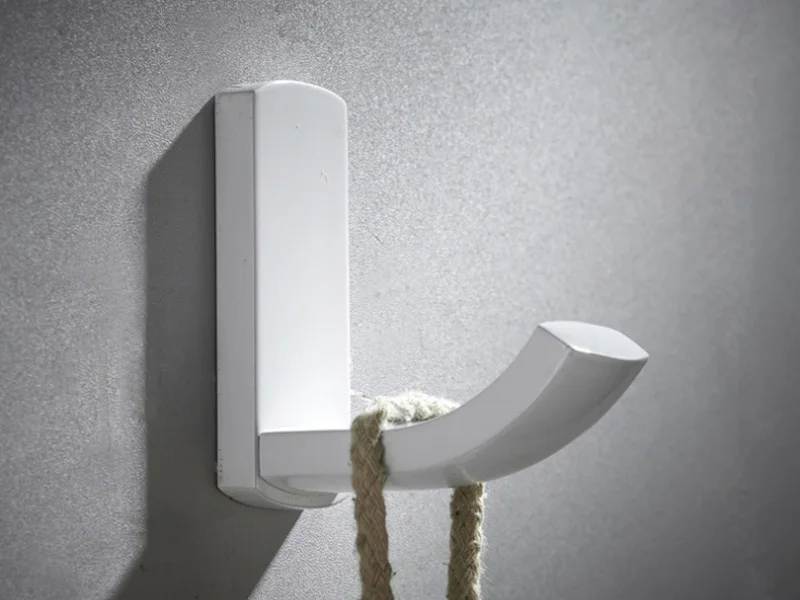 bathroom white robe hook 1
