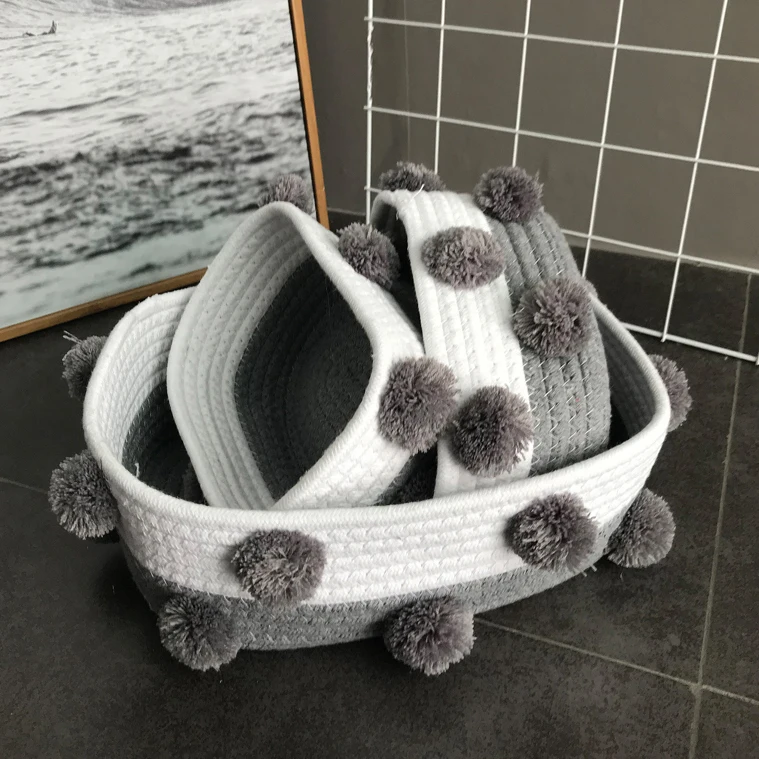 Handmade Nordic Cotton Woven Cosmetic Storage Box Desktop Snack Key Toys Basket Office Articles Organizer Sundries Container
Handmade Nordic Cotton Woven Cosmetic Storage Box Desktop Snack Key Toys Basket Office Articles Organizer Sundries Container