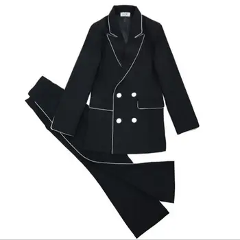 Pant Suits 2 Piece Set for Women Double Breasted Blazer Jacket & Trouser Office Lady Suit Feminino
Pant Suits 2 Piece Set for Women Double Breasted Blazer Jacket & Trouser Office Lady Suit Feminino