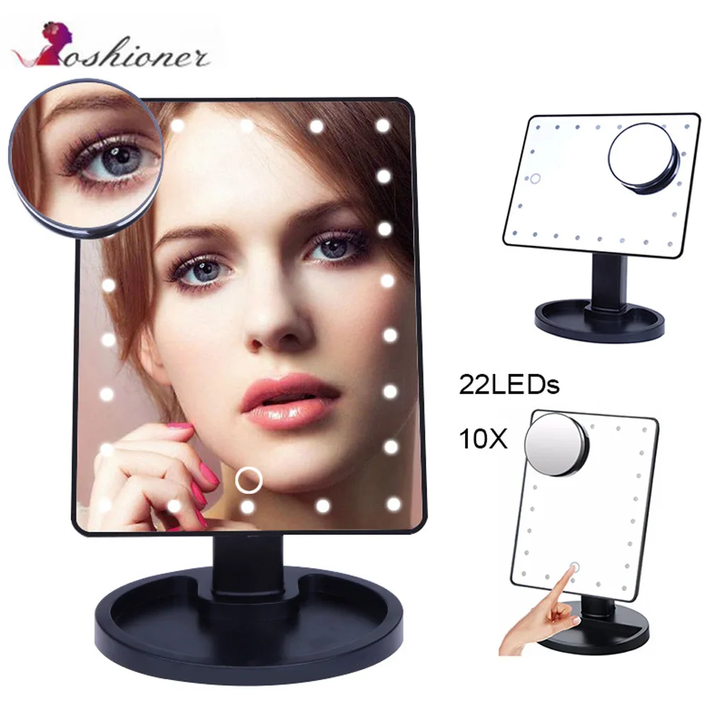 OSHIONER Dimmable LED Make Up Beauty Mirror 20 Light Bulbs Illuminated Vanity Cosmetic Mirror with 10x Magnifying Mirror
OSHIONER Dimmable LED Make Up Beauty Mirror 20 Light Bulbs Illuminated Vanity Cosmetic Mirror with 10x Magnifying Mirror