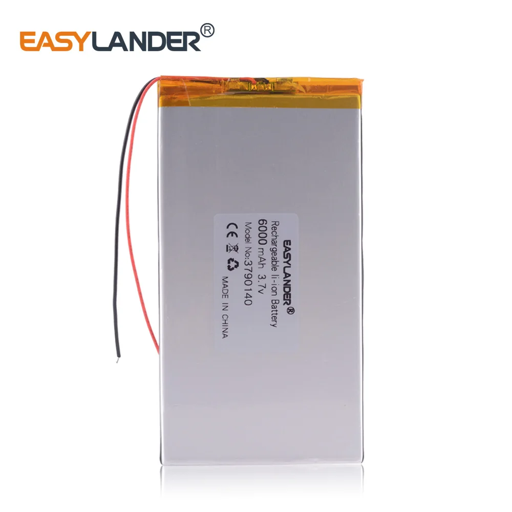 3pcs /Lot 3.7 V 6000 mah 3790140 lithium Li ion polymer rechargeable battery PAD DVD Naptop e-book video game IPAQ
3pcs /Lot 3.7 V 6000 mah 3790140 lithium Li ion polymer rechargeable battery PAD DVD Naptop e-book video game IPAQ