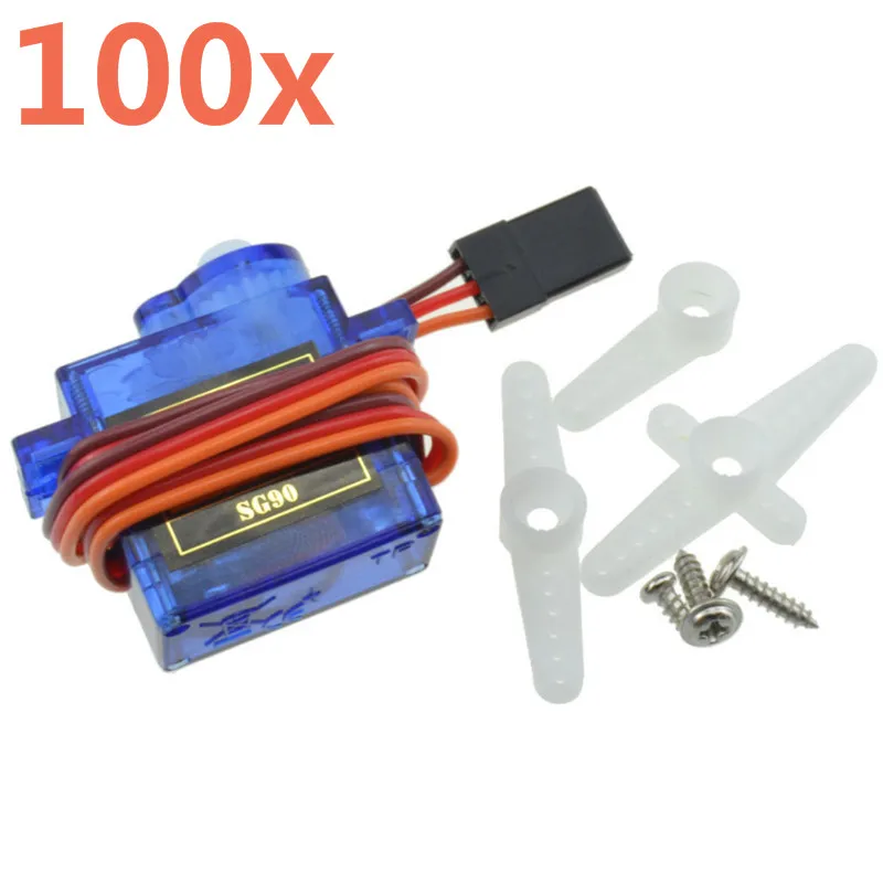 100Pcs/lot SG90 Servos 9g Micro Mini Torque 1.8kg RC Planes Robot Helicopter Planes Aeroplane Parts Toy motors Remote Control
100Pcs/lot SG90 Servos 9g Micro Mini Torque 1.8kg RC Planes Robot Helicopter Planes Aeroplane Parts Toy motors Remote Control