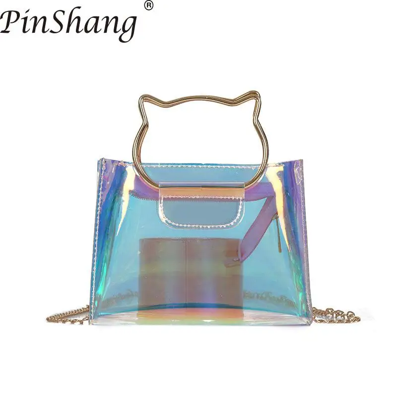 PinShang Women Handbag Cartoon Cat Head Handle Laser Gradient Color Handbag Fashion All-match Single Shoulder Bags for Women Z30
PinShang Women Handbag Cartoon Cat Head Handle Laser Gradient Color Handbag Fashion All-match Single Shoulder Bags for Women Z30
