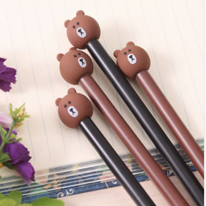 300pc Kawaii Animal Bear Gel pen Cute Plastic Stationery For Kid Writing Office School Supplies Gift | Канцтовары для офиса и