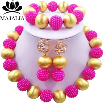 Majalia Classic Nigeria Wedding African Pearl Jewelry Set Hot pink Crystal Plastic Pearl Necklace Bride Jewelry Sets 1CL017
Majalia Classic Nigeria Wedding African Pearl Jewelry Set Hot pink Crystal Plastic Pearl Necklace Bride Jewelry Sets 1CL017