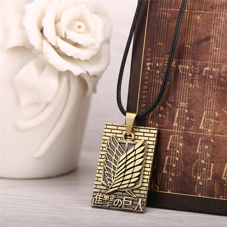 12pcs/lot Anime Attack on Titan Bronze Metal Necklace Shingeki no Kyojin Cosplay Jewlery Wings of Liberty Pendant Accessories
12pcs/lot Anime Attack on Titan Bronze Metal Necklace Shingeki no Kyojin Cosplay Jewlery Wings of Liberty Pendant Accessories