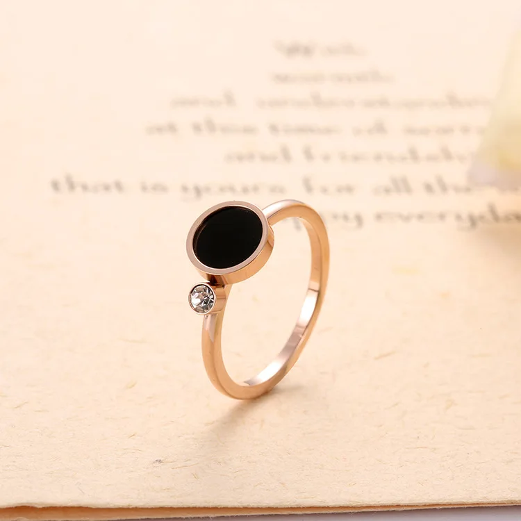 Titanium Steel Single Cubic Zirconia Black Shell Ring Classic Rose Gold Color Engagement Wedding Rings For Women Anneau BXJ002
Titanium Steel Single Cubic Zirconia Black Shell Ring Classic Rose Gold Color Engagement Wedding Rings For Women Anneau BXJ002