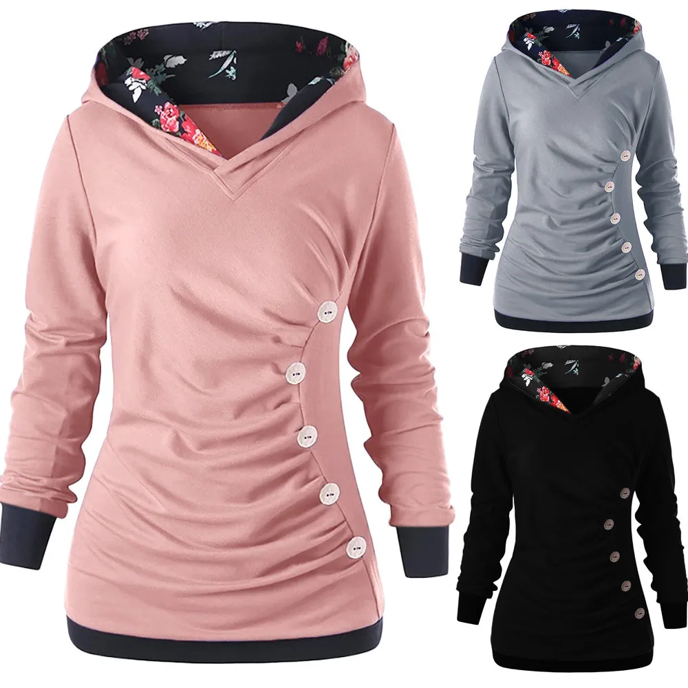 Hot Sale Fashionable Women Sweatshirt Long Sleeve Hoodies with Button Printed Hoodies New Solid Autumn Pullover Sweatshirt
Hot Sale Fashionable Women Sweatshirt Long Sleeve Hoodies with Button Printed Hoodies New Solid Autumn Pullover Sweatshirt