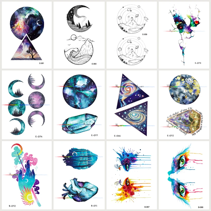 Wyuen 12 PCS/lot Eye Heart Waterproof Temporary Tatoo Stickers Universe Fake Tattoo for Women Men Body Art Gem Tattoos JY-034
Wyuen 12 PCS/lot Eye Heart Waterproof Temporary Tatoo Stickers Universe Fake Tattoo for Women Men Body Art Gem Tattoos JY-034