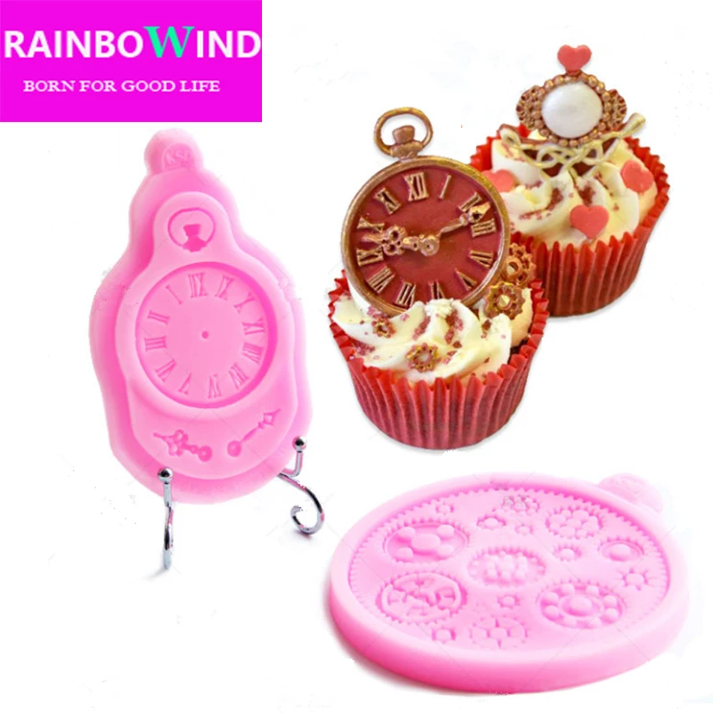 Silicone Mold Fondant Cake Mould Clock Pocket Watch Cupcake Decorating Tools Steam Punk Baking Kitchen Accessories
Silicone Mold Fondant Cake Mould Clock Pocket Watch Cupcake Decorating Tools Steam Punk Baking Kitchen Accessories