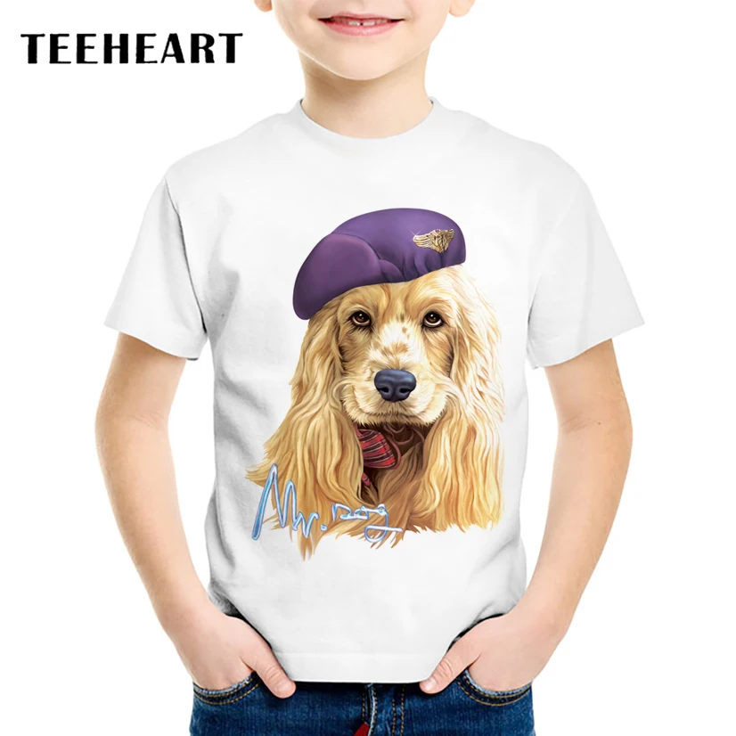 TEEHEART/Летняя футболка для мальчиков и девочек модные футболки с принтом Золотая