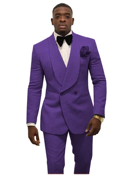 

Man Suits 2 Pieces Formal Slim Jacket Shawl Lapel White Black Champange Custom Suit Tuxedos For Wedding Groom(Blazer+Pants)