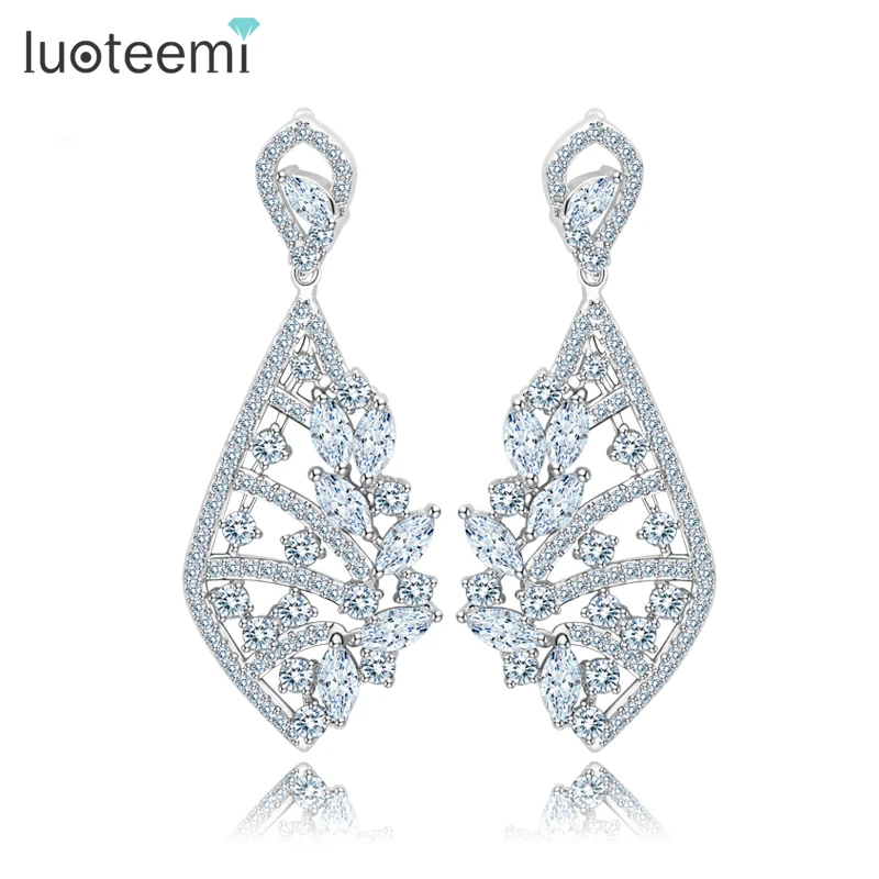 LUOTEEMI Women Girls Wedding Jewelry Gift White Gold-Color Delicate Large Luxury Drop Zircon Earrings Wholesale New Design
LUOTEEMI Women Girls Wedding Jewelry Gift White Gold-Color Delicate Large Luxury Drop Zircon Earrings Wholesale New Design