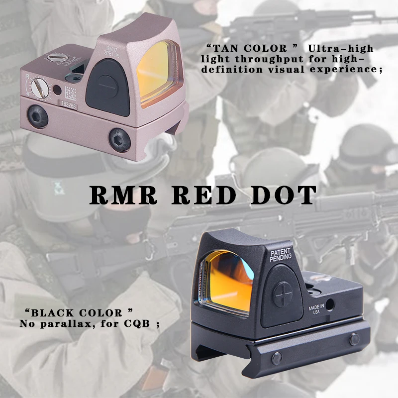Trijicon Mini RMR Red Dot Sight Collimator Glock / Rifle Reflex Sight Scope fit 20mm Weaver Rail For Airsoft / Hunting Rifle
Trijicon Mini RMR Red Dot Sight Collimator Glock / Rifle Reflex Sight Scope fit 20mm Weaver Rail For Airsoft / Hunting Rifle