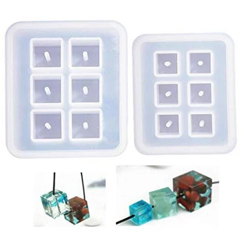 2pcs Cubic Design Silicone Bead Molds with Holes Square Epoxy Mold for ,Polymer Clay,Soap Making, Cabochon Gemstone Crafting P 
2pcs Cubic Design Silicone Bead Molds with Holes Square Epoxy Mold for ,Polymer Clay,Soap Making, Cabochon Gemstone Crafting P