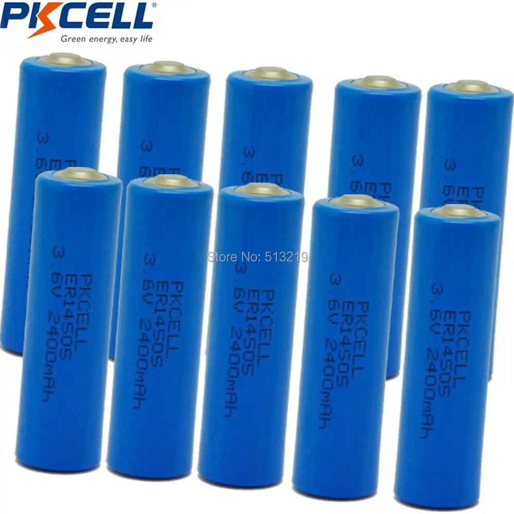 10pcs PKCELL 3.6v aa lithium battery ER14505 LS14500 2400mah aa 3.6v lithium Non-Rechargeable Battery 2A Li-SOCl2 Batteries
10pcs PKCELL 3.6v aa lithium battery ER14505 LS14500 2400mah aa 3.6v lithium Non-Rechargeable Battery 2A Li-SOCl2 Batteries