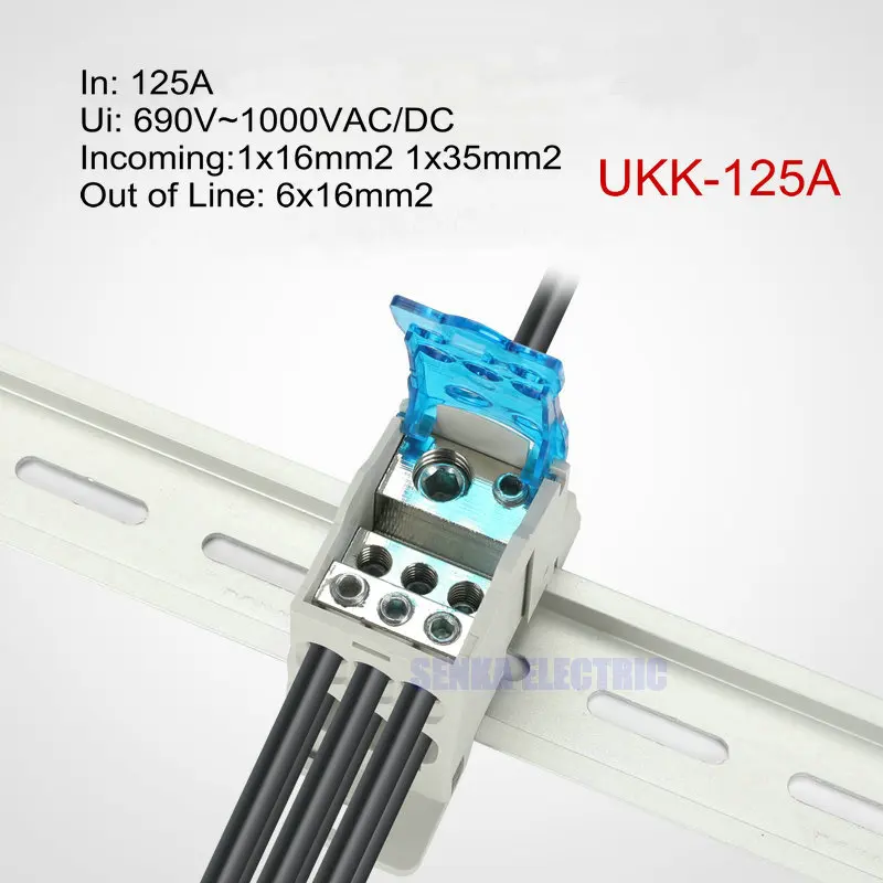 125A Din Rail 1 in Many Output Terminal Block for Distribution Box Universal Power Junction Box Electric Wire Connector UKK125A
125A Din Rail 1 in Many Output Terminal Block for Distribution Box Universal Power Junction Box Electric Wire Connector UKK125A
