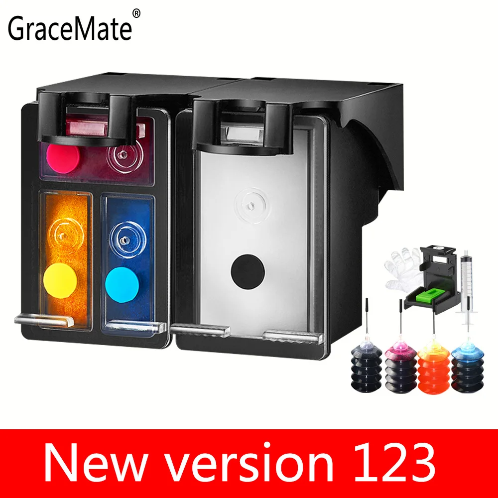 123XL New version from 2018 Refillable ink cartridge For HP Deskjet 2620 2630 2600 Officejet 5220 5230 5232 5252
123XL New version from 2018 Refillable ink cartridge For HP Deskjet 2620 2630 2600 Officejet 5220 5230 5232 5252