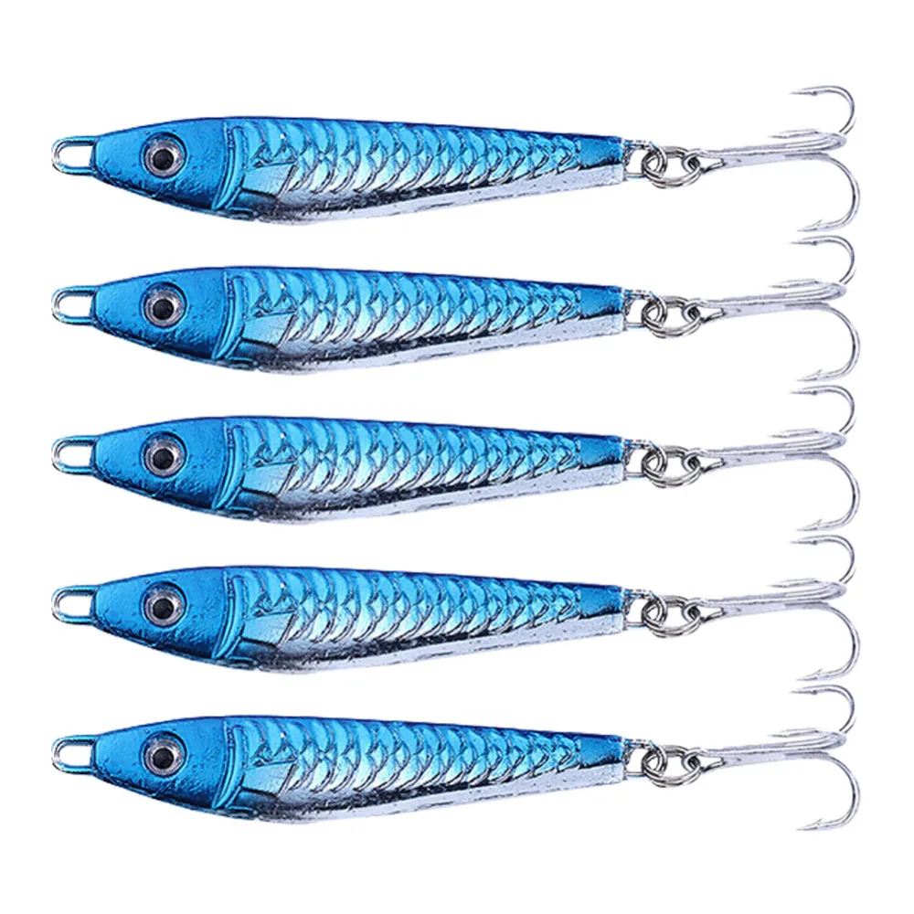 5Pcs Metal Spoon Lures 8CM 28G Fishing Bait Lead Fish Jig Artificial Hard Baits Jigging Lure Wobblers | Спорт и развлечения