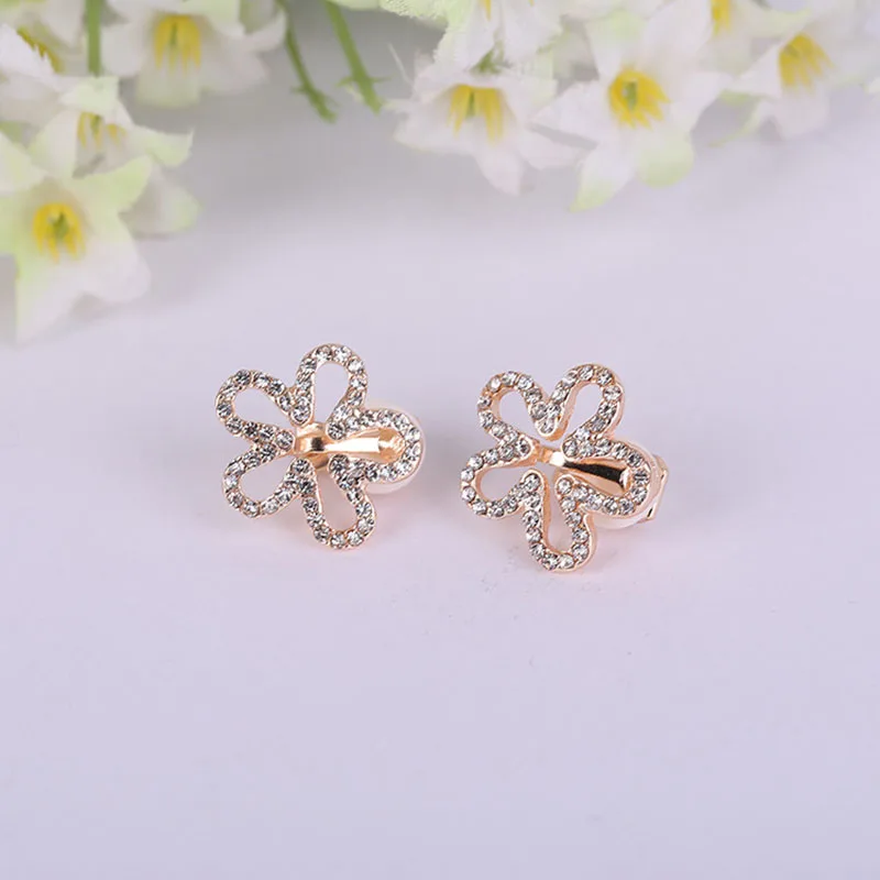 JIOFREE Korea Style Five petals Shape Rhinestone Clip on Earrings Without Piercing for Girls Party Cute Lovely No Hole Ear Clip
JIOFREE Korea Style Five petals Shape Rhinestone Clip on Earrings Without Piercing for Girls Party Cute Lovely No Hole Ear Clip
