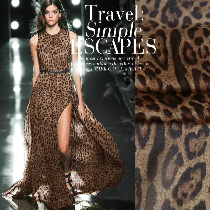 100x135cm Brown / Orange / Hot Pink / Wine Leopard Printed Silk Chiffon Fabric Nature Silk Fabric
100x135cm Brown / Orange / Hot Pink / Wine Leopard Printed Silk Chiffon Fabric Nature Silk Fabric