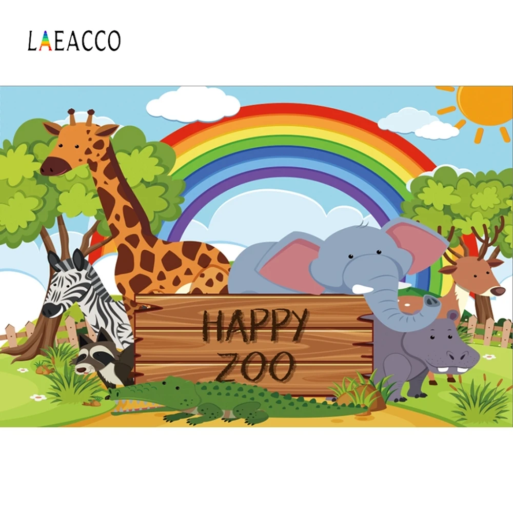 Laeacco Jungle Party Zoo Animals Safari Rainbow Board Photography Backgrounds Customized Photographic Backdrops For Photo Studio
Laeacco Jungle Party Zoo Animals Safari Rainbow Board Photography Backgrounds Customized Photographic Backdrops For Photo Studio