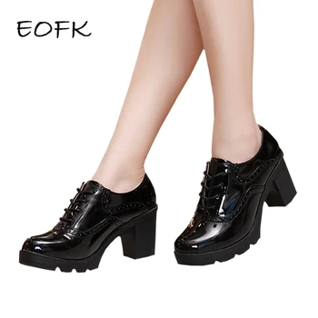 EOFK Women Brogue Shoes Woman Shinny Patent Leather Square Heel Shoes High Heels Classics Black Women's Pumps Female Shoes
EOFK Women Brogue Shoes Woman Shinny Patent Leather Square Heel Shoes High Heels Classics Black Women's Pumps Female Shoes