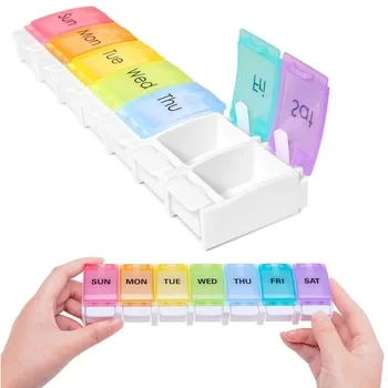 7 Days Compartment Waterproof Colorful Pill Box 227*53.5*28.5mm Box Push Button Organizer Daily Rainbow Medicine Planner Box
7 Days Compartment Waterproof Colorful Pill Box 227*53.5*28.5mm Box Push Button Organizer Daily Rainbow Medicine Planner Box