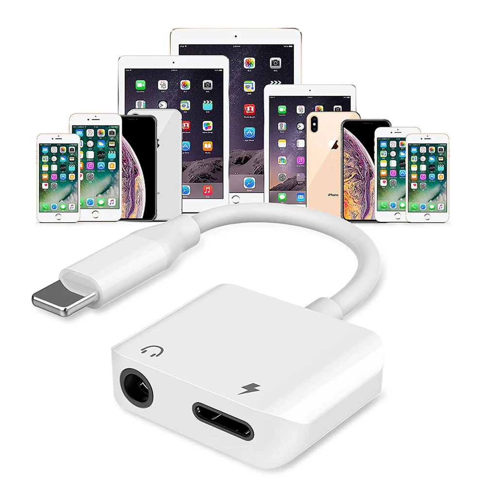 OTG кабель для iPhone X 6 7 8 plus аудио разветвитель адаптеры мобильных телефонов lightning-Jack
