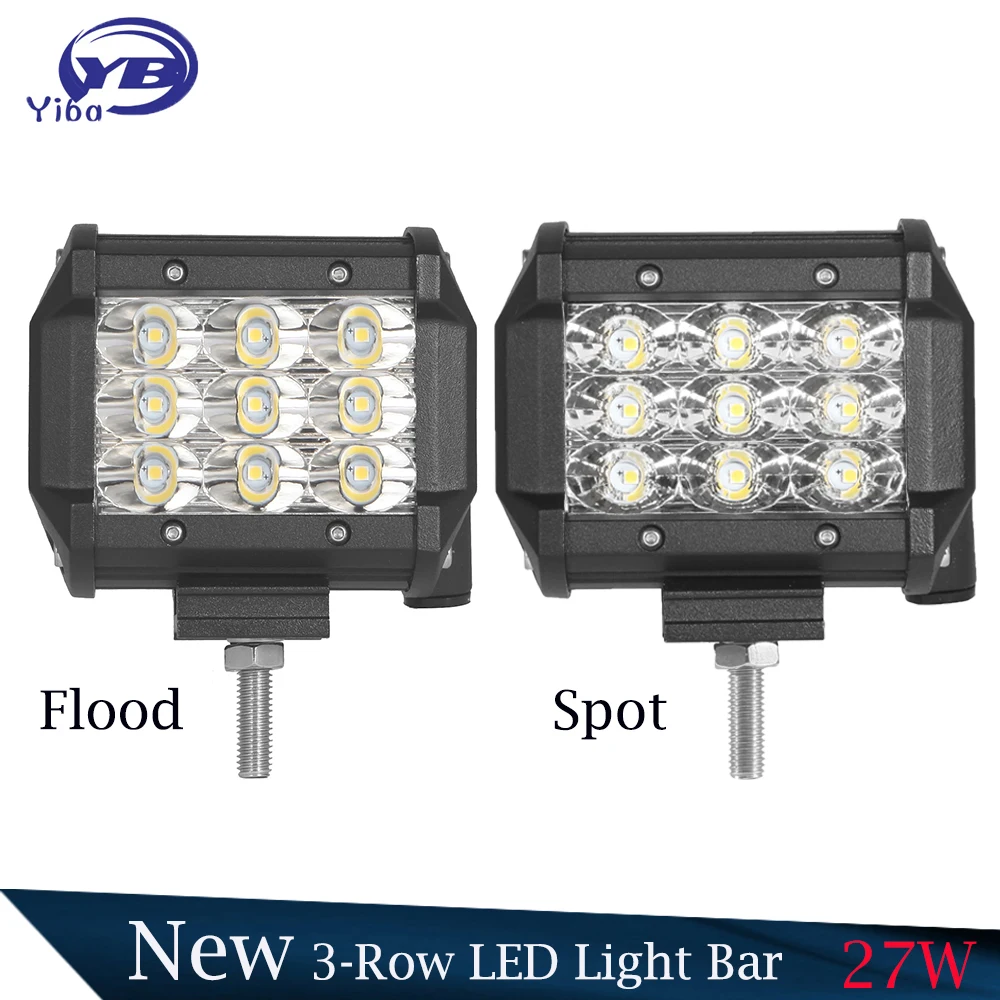 2 PCS 4"27W 3-Row Flood Spot Faisceau Led Light Bar Travail Offroad Led conduite Lampe 12v 24v pour les Camions SUV ATV 4x4 4WD
2 PCS 4"27W 3-Row Flood Spot Faisceau Led Light Bar Travail Offroad Led conduite Lampe 12v 24v pour les Camions SUV ATV 4x4 4WD