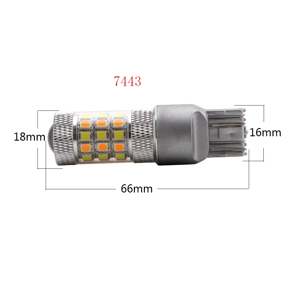 2016New-Product-20X1157-3157-7443-Car-Brake-Light-Dual-Color-White-Amber-Switchback-2835-42-SMD