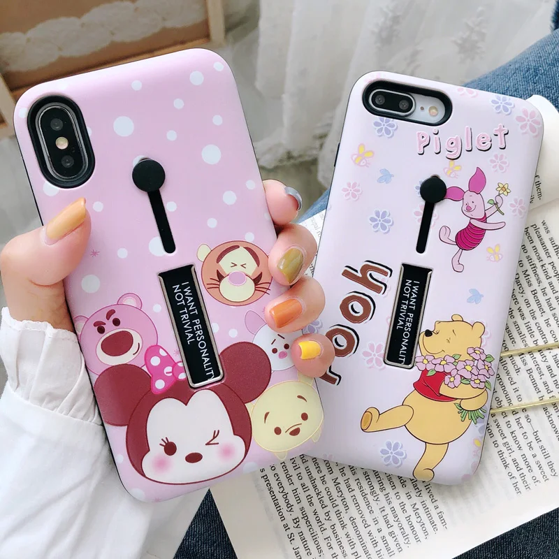 Cute Cartoon Winnie Bear Loop Ring Case for iPhone XR XS X 6S 7 8 Plus XS 11 Pro Max Mickey Minnie Hide Ring Holder Stand Cover
Cute Cartoon Winnie Bear Loop Ring Case for iPhone XR XS X 6S 7 8 Plus XS 11 Pro Max Mickey Minnie Hide Ring Holder Stand Cover