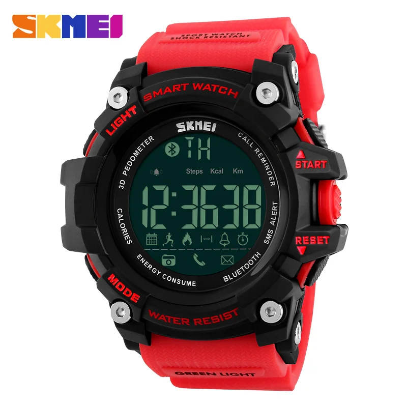 

SKMEI Men Smart Watch Pedometer Calories Chronograph Fashion Outdoor Sports Watches 50M Waterproof Digital Wristwatches 1227