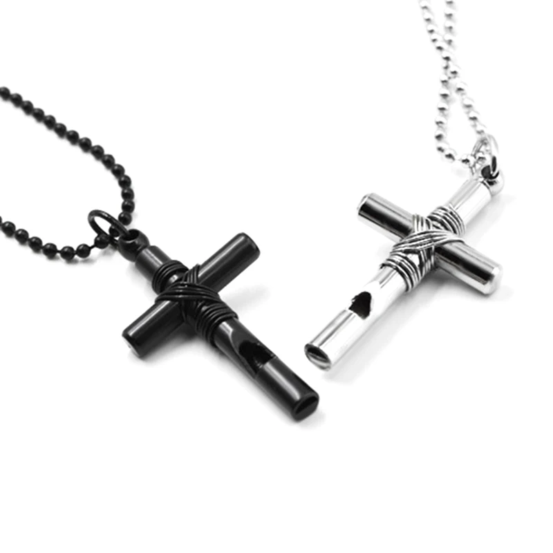 Trendy Cross Shape Whistle Necklace Round Beads Chain Silver Color Black Necklace Unisex Jewelry
Trendy Cross Shape Whistle Necklace Round Beads Chain Silver Color Black Necklace Unisex Jewelry