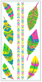 1sheet Colorful Tattoo Feather Tatoo Blue Green Yellow Red Beach Temporary Tattoo Sticker tatuagem
1sheet Colorful Tattoo Feather Tatoo Blue Green Yellow Red Beach Temporary Tattoo Sticker tatuagem
