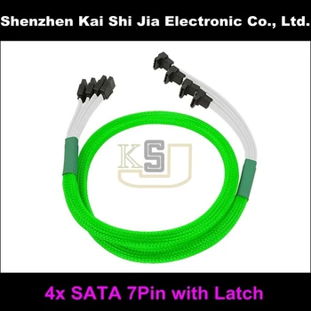 High Quality Multicolor Sleeved 4x SATA II High Speed 7-Pin Cable With Latch - Blue 60cm
High Quality Multicolor Sleeved 4x SATA II High Speed 7-Pin Cable With Latch - Blue 60cm