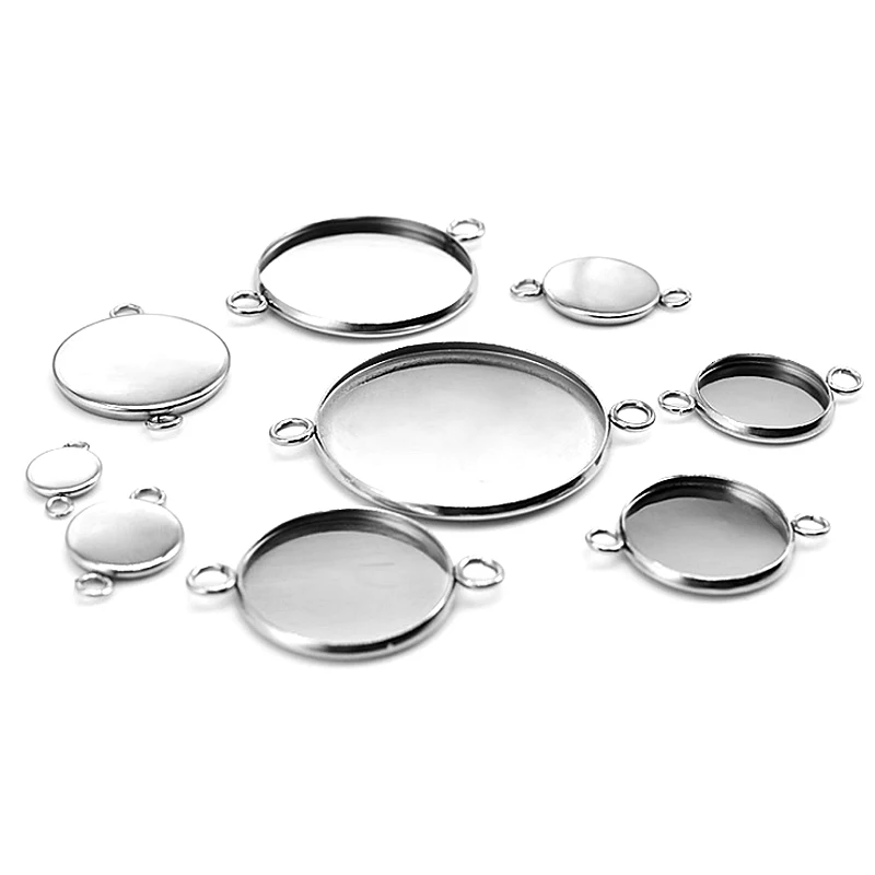 20pcs/lot Fit 6/8/10/12/14/16/18/20/25/30mm Two Holes Hanging Stainless Steel Cameo Cabochon Base Setting for DIY Jewelry Making
20pcs/lot Fit 6/8/10/12/14/16/18/20/25/30mm Two Holes Hanging Stainless Steel Cameo Cabochon Base Setting for DIY Jewelry Making