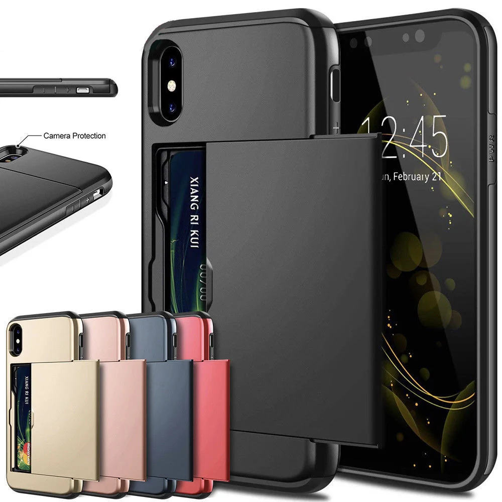 Business-Phone-Cases-For-iPhone-X-XS-Max-XR-Case-Slide-Armor-Wallet-Card-Slots-Holder