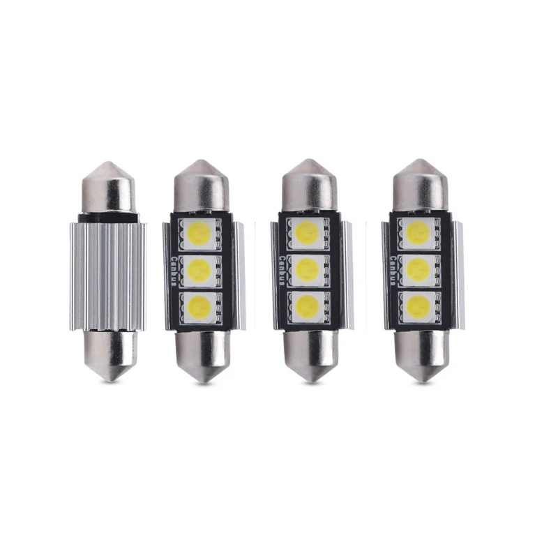4pcs Canbus Festoon 36mm 39mm 42mm 3 SMD 5050 Error Free Auto Bulb Dome light C5W LED car License Plate Light Bulbs 12V
4pcs Canbus Festoon 36mm 39mm 42mm 3 SMD 5050 Error Free Auto Bulb Dome light C5W LED car License Plate Light Bulbs 12V