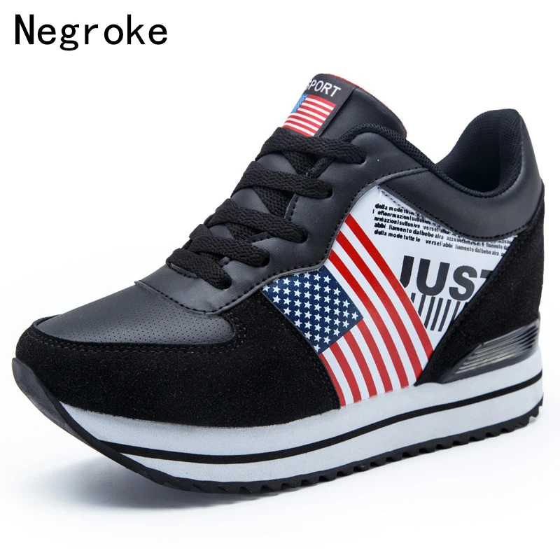 Fashion Women Height Increasing Wedges Sneakers Casual Platforms Shoes Woman PU Leather 8CM Heel Lace Up Sapato Tenis Feminino
Fashion Women Height Increasing Wedges Sneakers Casual Platforms Shoes Woman PU Leather 8CM Heel Lace Up Sapato Tenis Feminino