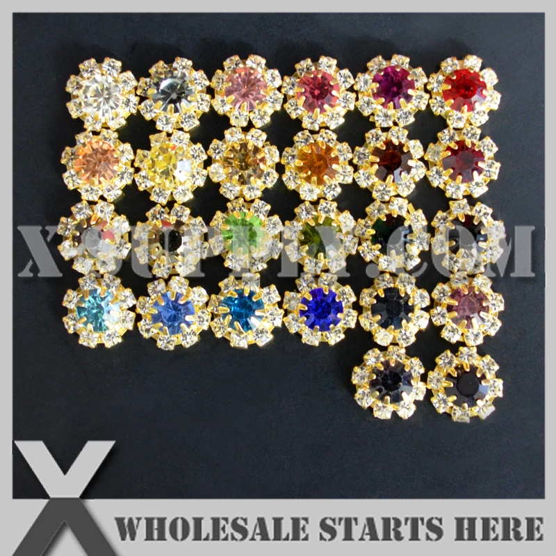 14mm Small Flat Back Metal Rhinestone Embllishment Gold Button For Flower Center,Hair Clip,Headband,Mixed 26 Colors
14mm Small Flat Back Metal Rhinestone Embllishment Gold Button For Flower Center,Hair Clip,Headband,Mixed 26 Colors