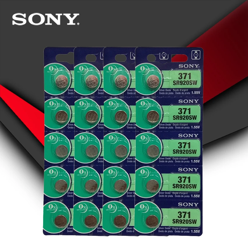 20pc Sony 100% Original 371 SR920SW 920 1.55V Watch Battery SR920SW 371 Button Coin Cell MADE IN JAPAN
20pc Sony 100% Original 371 SR920SW 920 1.55V Watch Battery SR920SW 371 Button Coin Cell MADE IN JAPAN
