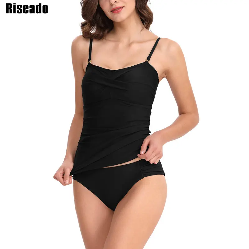 Riseado 2019 Two-piece Swimsuit Solid Push Up Swimwear Women Ruched Tankini Set Strap Bathing Suits Summer Beachwear
Riseado 2019 Two-piece Swimsuit Solid Push Up Swimwear Women Ruched Tankini Set Strap Bathing Suits Summer Beachwear